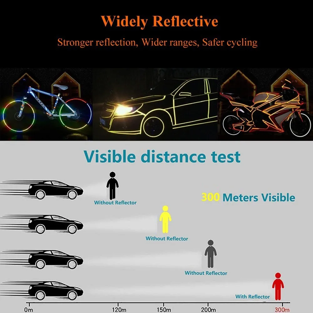 Светоотражающая лента флуоресцентная MTB велосипед Велоспорт светоотражающие