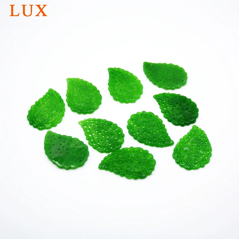 Wholesale natural green jade slice carved flower gemstone for earring making leaf shape crystal pendant finding
Wholesale natural green jade slice carved flower gemstone for earring making leaf shape crystal pendant finding
