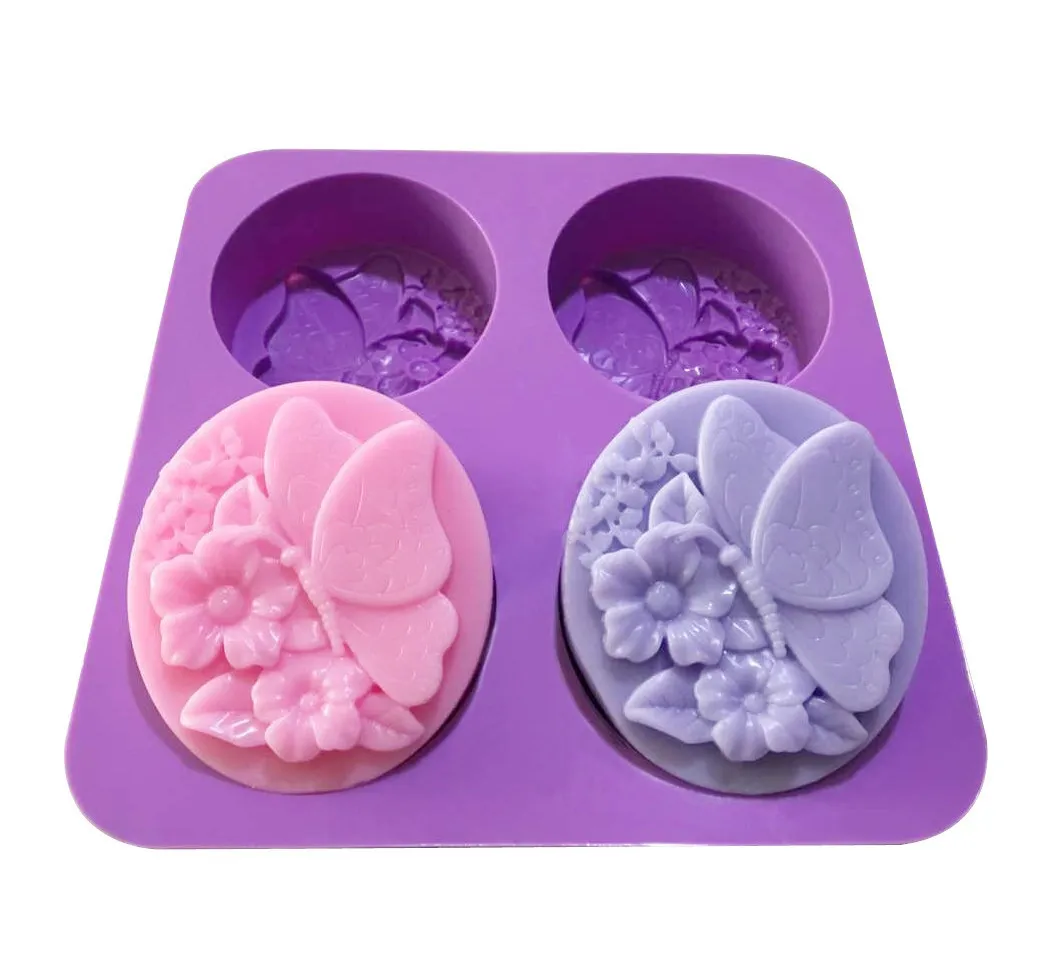 3D Butterfly silicone cake mold DIY Oval Soap Making Silicone Soap Molds Flower Pattern
3D Butterfly silicone cake mold DIY Oval Soap Making Silicone Soap Molds Flower Pattern