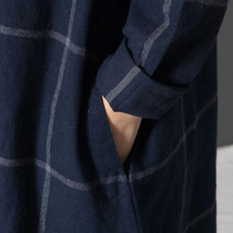 Women Plaid Cotton Linen Dress Loose Long Sleeve Autumn Winter Casual Mini Dress
Women Plaid Cotton Linen Dress Loose Long Sleeve Autumn Winter Casual Mini Dress