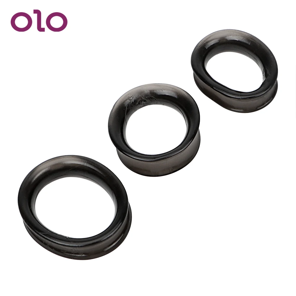 OLO 3 шт./компл. удлинитель фаллоимитатора кольцо для пениса эластичное задержки