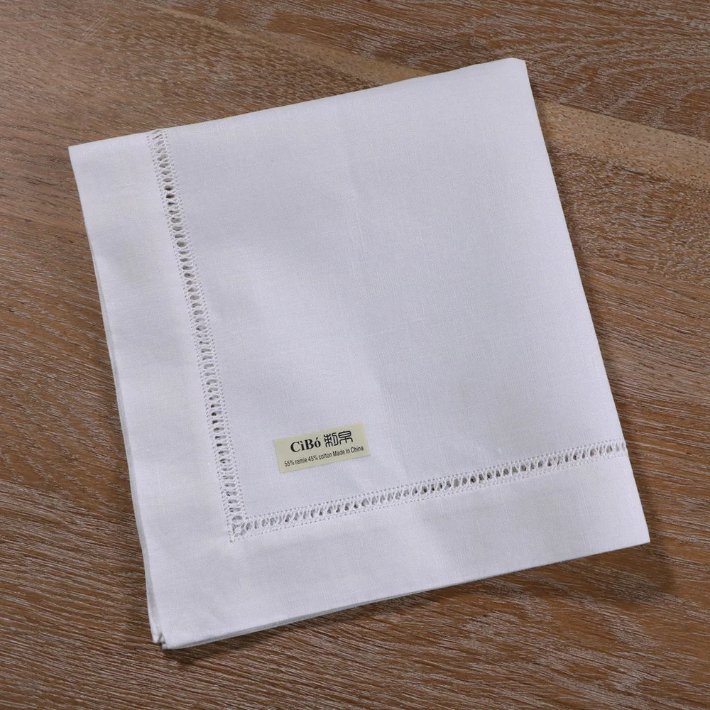 N018: 4 Pieces White Hemstitch Dinner Table Napkins Ramie Cotton Blend 17" x 17" Ladder Hemstitch Cloth Dinner mokador
N018: 4 Pieces White Hemstitch Dinner Table Napkins Ramie Cotton Blend 17" x 17" Ladder Hemstitch Cloth Dinner mokador