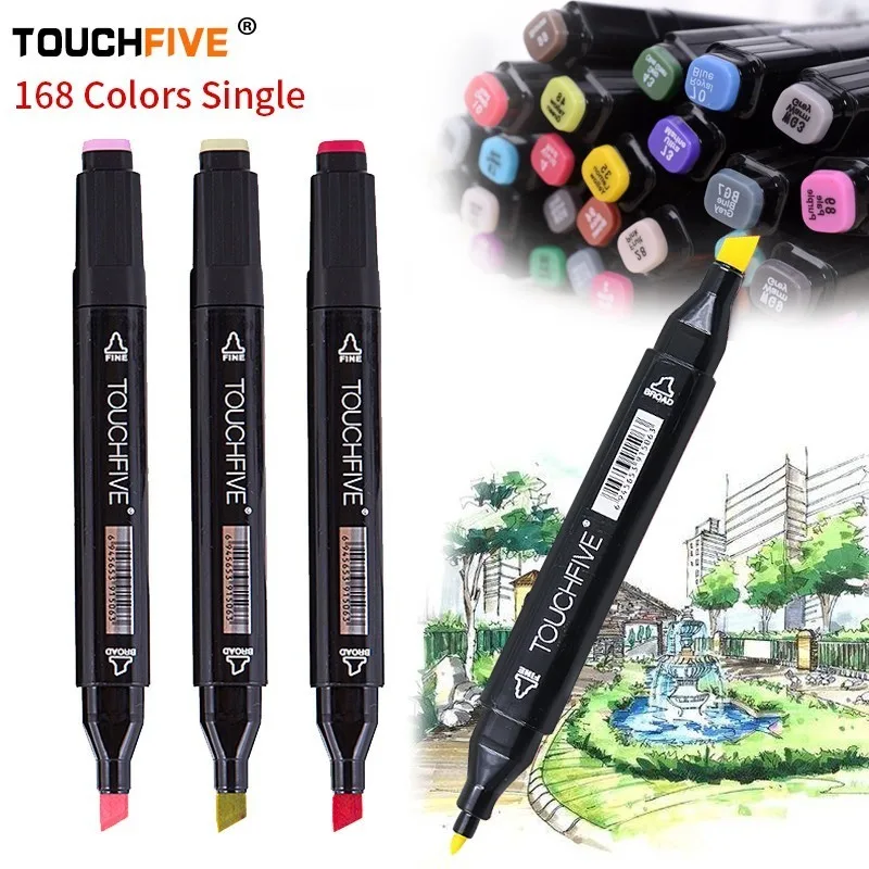 TOUCHFIVE 168 цветов маркеры для анимации Pen Набор рисования эскизные ручки