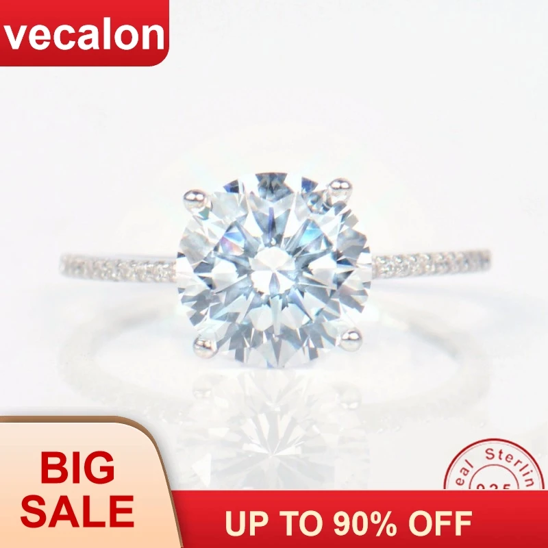 Vecalon solitaire Jewelry Real Soild 925 Sterling Silver ring 1ct 5A Zircon Cz Engagement wedding Band rings for women men Gift
Vecalon solitaire Jewelry Real Soild 925 Sterling Silver ring 1ct 5A Zircon Cz Engagement wedding Band rings for women men Gift