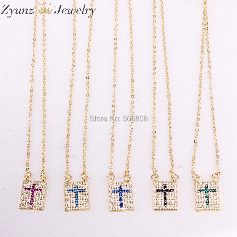 6PCS ZYZ330-3558 Gold Jewelry Shiny CZ Zirconia Cross in Rectangle Shape Pendant Necklace For Women Gift collares
6PCS ZYZ330-3558 Gold Jewelry Shiny CZ Zirconia Cross in Rectangle Shape Pendant Necklace For Women Gift collares