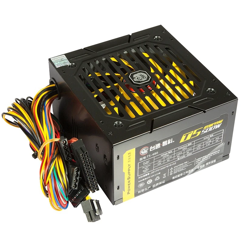 140 260V Max 500W блок питания для компьютера Pc Cpu 12V 20 + 4 pin 120Mm Silent Fan Pcie E Sata адаптер Intel Amd