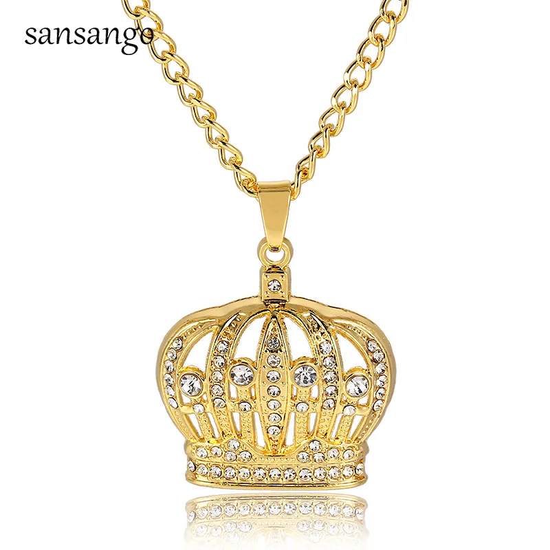 Gold Color Hip Hop Full Crystal Hollow King Crown Pendant Necklace Twist Chain Necklace Jewelry For Women Rock Man Wholesale
Gold Color Hip Hop Full Crystal Hollow King Crown Pendant Necklace Twist Chain Necklace Jewelry For Women Rock Man Wholesale