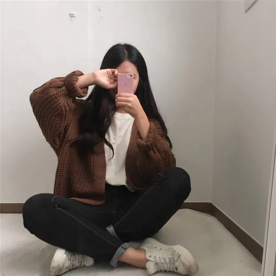 Chic Loose Long Sleeve Twist Sweater Thick Women's Sweaters Lady Cute Kawaii Female Vintage Harajuku Ulzzang Jumper For Women |