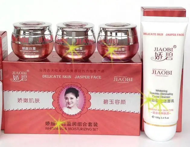 

Free shipping whitening JiaoBii JiaoYan Bailitouhong Hongkong Face Whitening Freckle Speckle Free Remove Cream Set