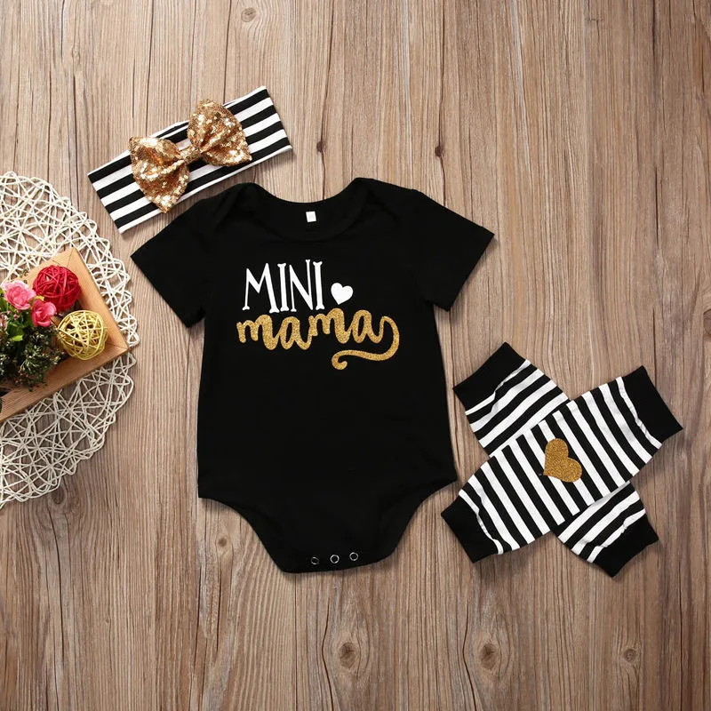 Cute Newborn Infant Baby Girls Outfit Clothes Short Sleeve Letter Printing Jumpsuit Bodysuit+Leg Warmers+Headband Set
Cute Newborn Infant Baby Girls Outfit Clothes Short Sleeve Letter Printing Jumpsuit Bodysuit+Leg Warmers+Headband Set