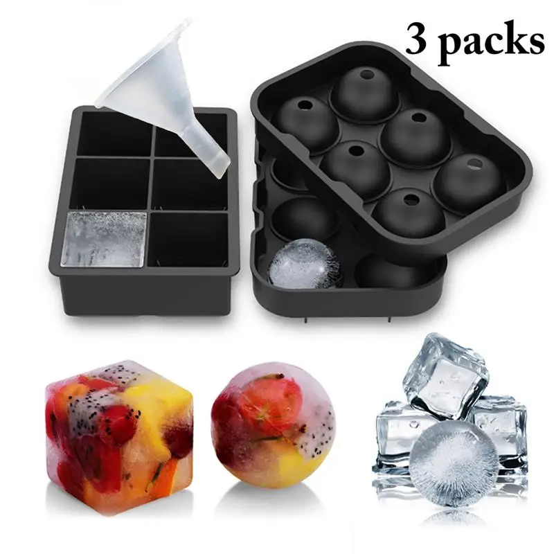 Large Ice Cube Maker Silicone Mold 6 Cell Big Sphere Ice Ball Square Ice Cube Tray Whiskey Wine Cocktail Party Bar Accessories
Large Ice Cube Maker Silicone Mold 6 Cell Big Sphere Ice Ball Square Ice Cube Tray Whiskey Wine Cocktail Party Bar Accessories