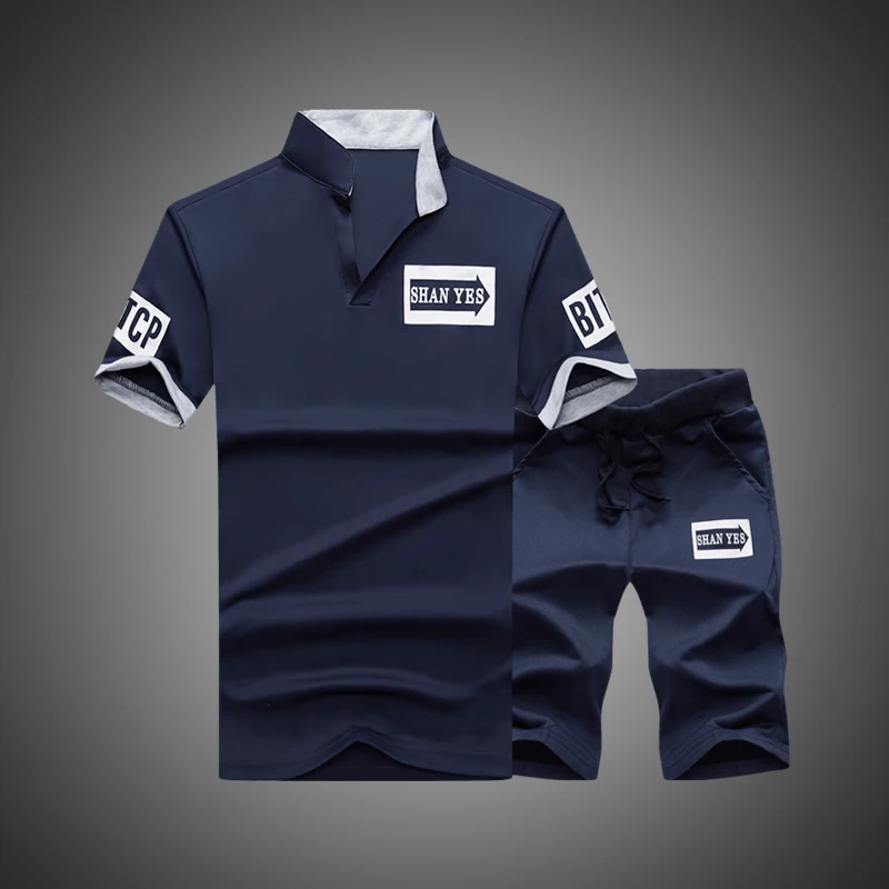 Sportsuits Set Men 2019 Brand Fitness Suits Summer 2PC Top Short Set Mens Stand Collar Fashion 2 Pieces T-shirt Shorts Tracksuit
Sportsuits Set Men 2019 Brand Fitness Suits Summer 2PC Top Short Set Mens Stand Collar Fashion 2 Pieces T-shirt Shorts Tracksuit