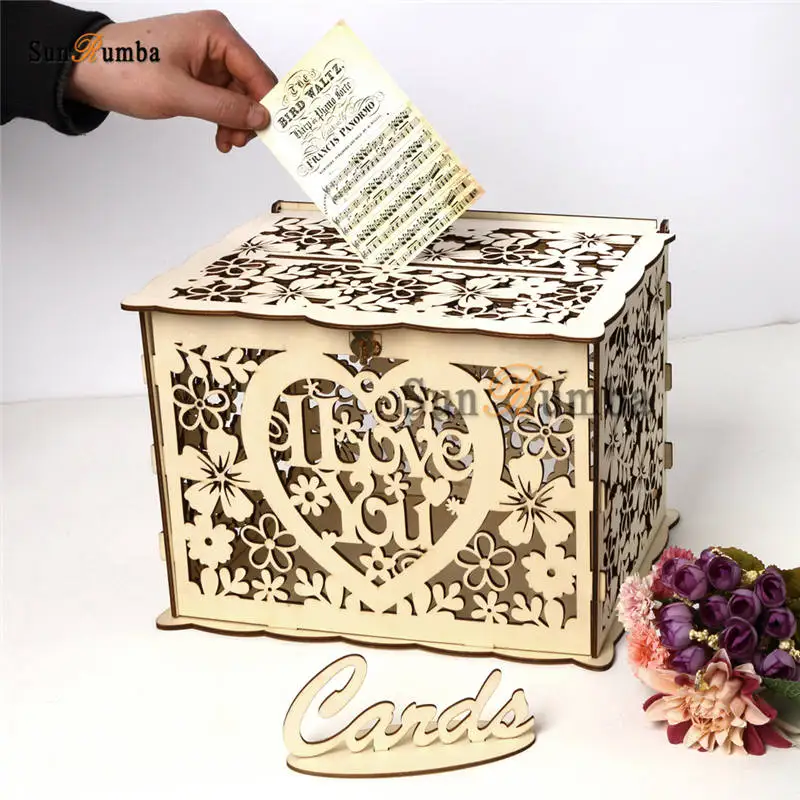 Vintage DIY Wedding Card Box Holder with Lock for Gift Money Box Slot Wishing Well Box Envelope Boxes Rustic Wedding Decoration
Vintage DIY Wedding Card Box Holder with Lock for Gift Money Box Slot Wishing Well Box Envelope Boxes Rustic Wedding Decoration