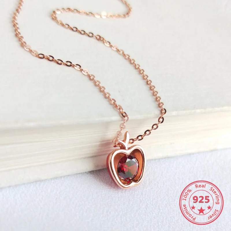 Korea New Style 925 Sterling Silver for Women Simple Fashion Chic Crystal Apple Pendant Rose Gold Necklace Jewelry
Korea New Style 925 Sterling Silver for Women Simple Fashion Chic Crystal Apple Pendant Rose Gold Necklace Jewelry
