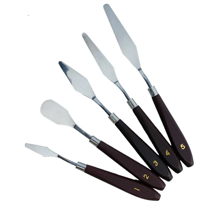 5PCS Mixed Stainless Steel Palette Scraper Set Spatula Knives Artist Oil Painting Tools Painting Knife Blade
5PCS Mixed Stainless Steel Palette Scraper Set Spatula Knives Artist Oil Painting Tools Painting Knife Blade