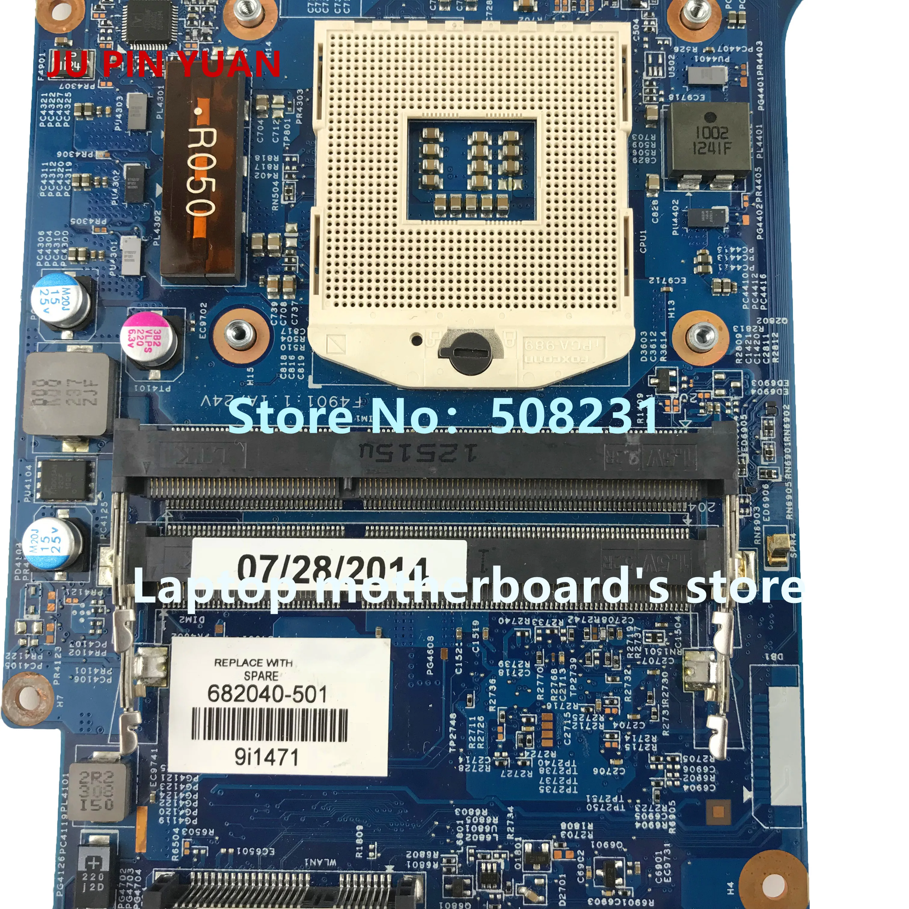 JU PIN YUAN 682040-501 682040-001 материнская плата для HP DV7 DV7-7000 ноутбука с HM77 630M/2G все функции