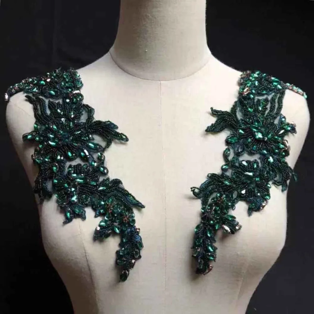 2 pcs black Rhinestone bead applique, heavy bead handmade rhinestone florals motif bodice, crystal bridal headpiece
2 pcs black Rhinestone bead applique, heavy bead handmade rhinestone florals motif bodice, crystal bridal headpiece