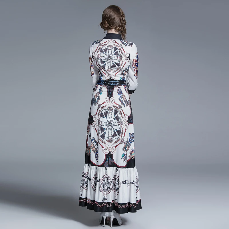 High Quality Designer Runway Dresses 2019 summer maxi Women's Turn-down Collar Casual Elegant Vintage Dress
High Quality Designer Runway Dresses 2019 summer maxi Women's Turn-down Collar Casual Elegant Vintage Dress