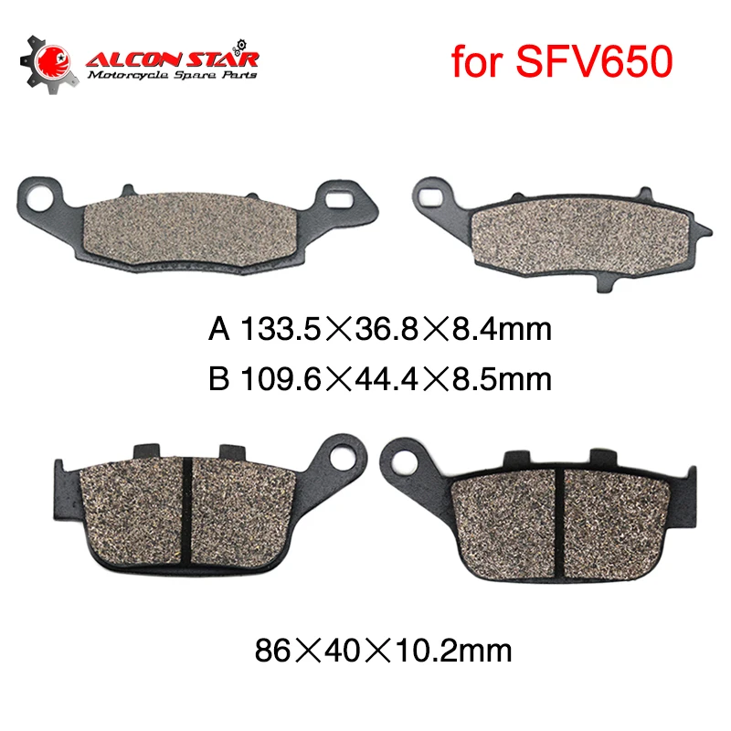 Alconstar- For Suzuki SFV650 2009 2010 2011 2012 2013 2014 Semi-Metal Motorcycle Front Brake Pads and Rear Brake Pads Racing
Alconstar- For Suzuki SFV650 2009 2010 2011 2012 2013 2014 Semi-Metal Motorcycle Front Brake Pads and Rear Brake Pads Racing
