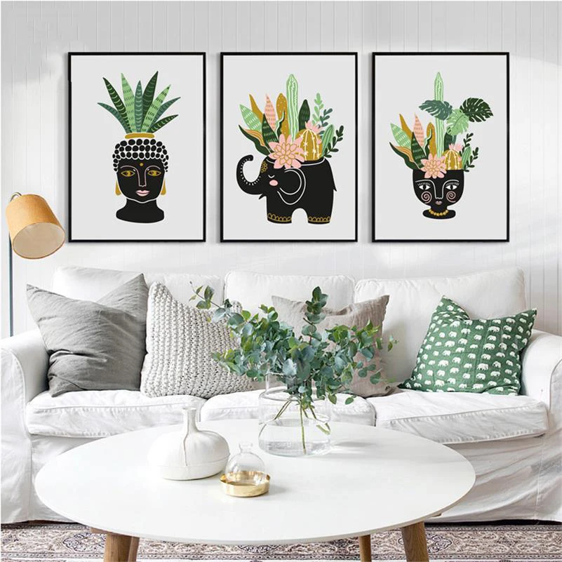 Cute Cartoon Flower Green Plants Canvas Painting Nordic Style Kids Room Decor Buddha Statues Wall Art Picture For Living Room
Cute Cartoon Flower Green Plants Canvas Painting Nordic Style Kids Room Decor Buddha Statues Wall Art Picture For Living Room