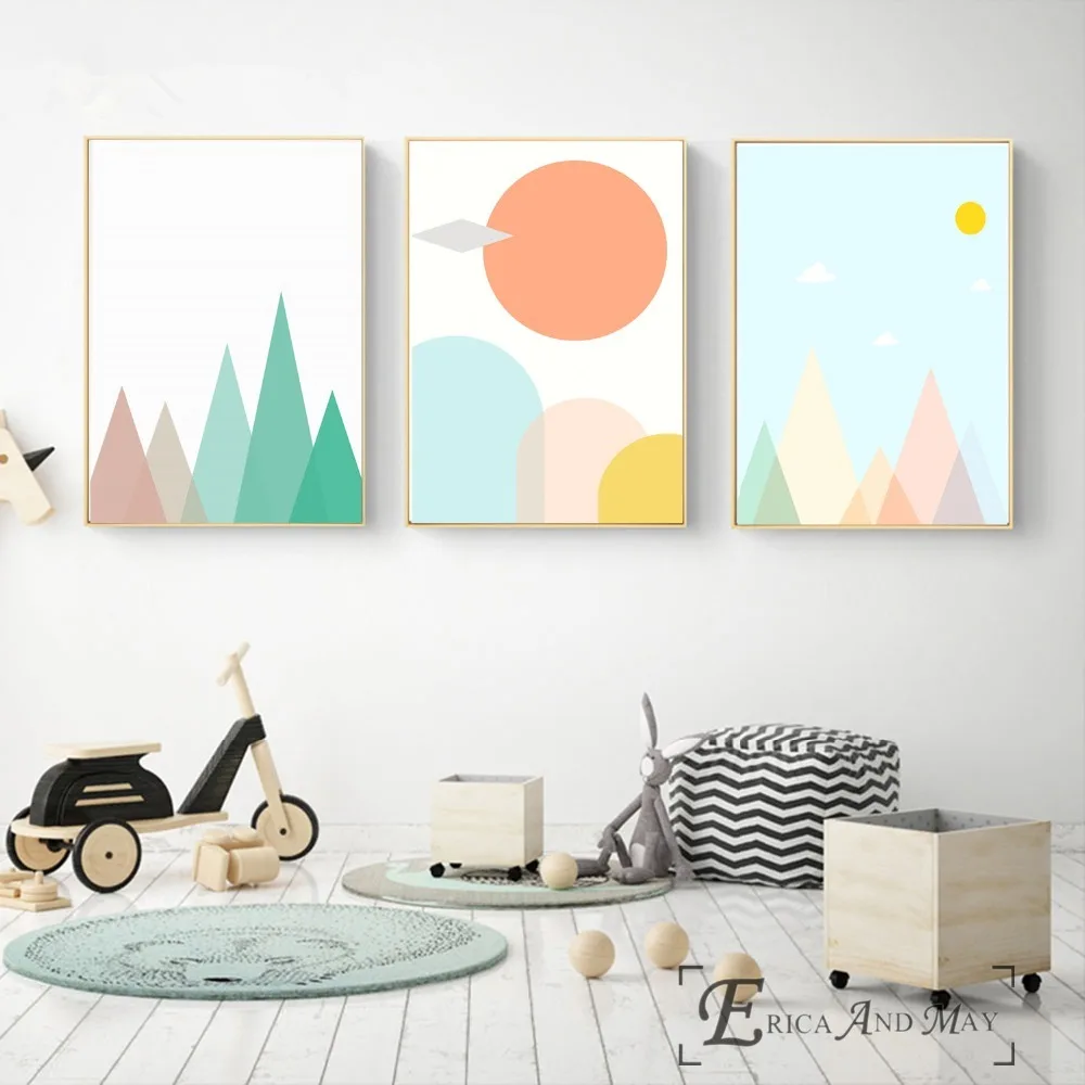 Nursery Geometry Mountain Landscape Canvas Painting Posters And Prints For Kids Room No Framed Wall Art Picture Home Decor
Nursery Geometry Mountain Landscape Canvas Painting Posters And Prints For Kids Room No Framed Wall Art Picture Home Decor
