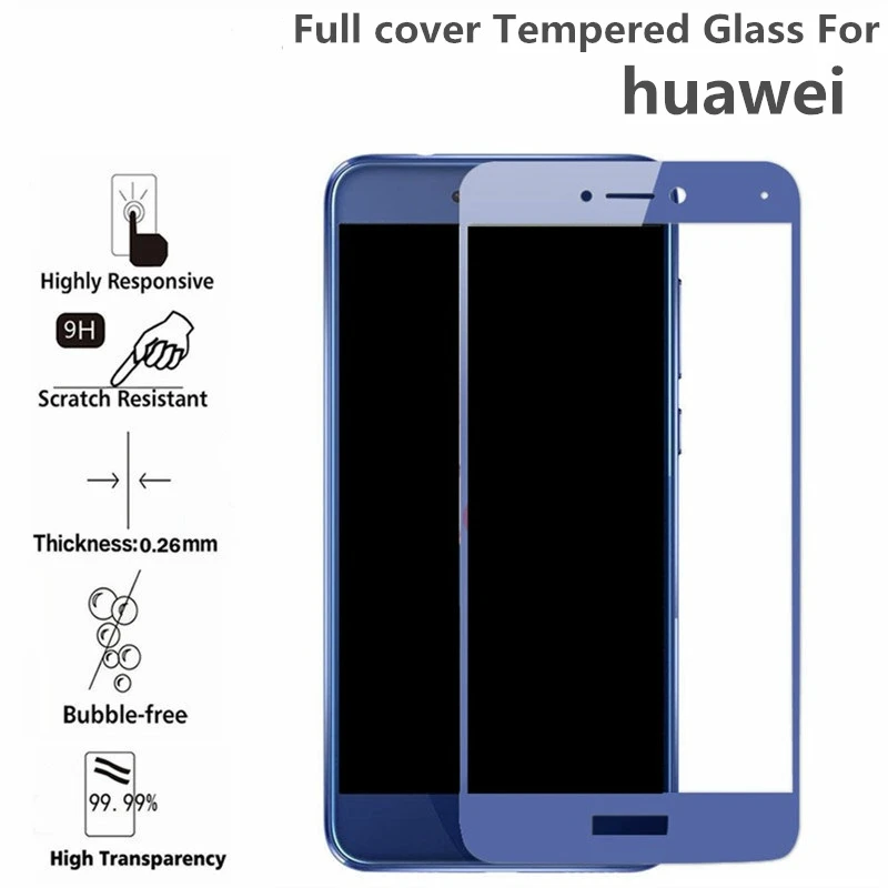 Полное покрытие закаленное стекло для HUAWEI Honor 8 Lite P8lite 2017 6C PRO Note View 10 P20 Play P Smart Selfie