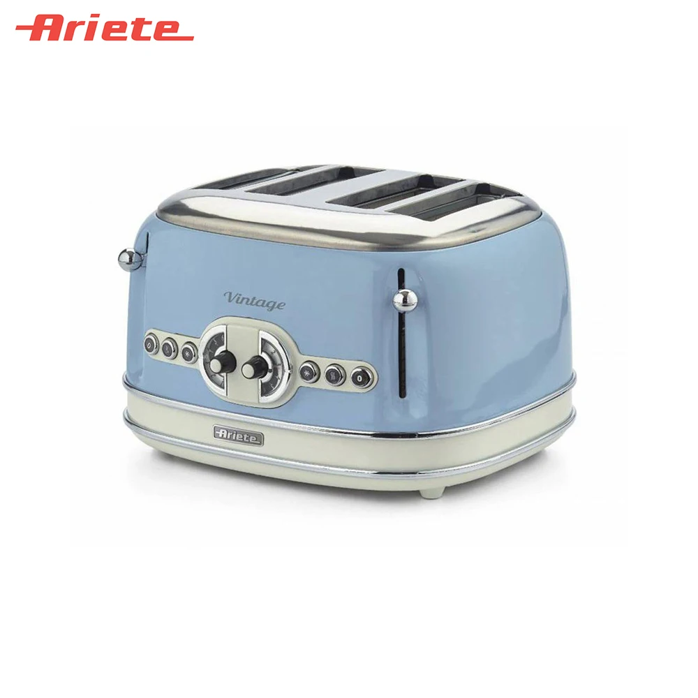 Тостер Ariete Vintage 156/05 голубой стильный ретро-дизайн мощность 1600 Ватт 6 уровней