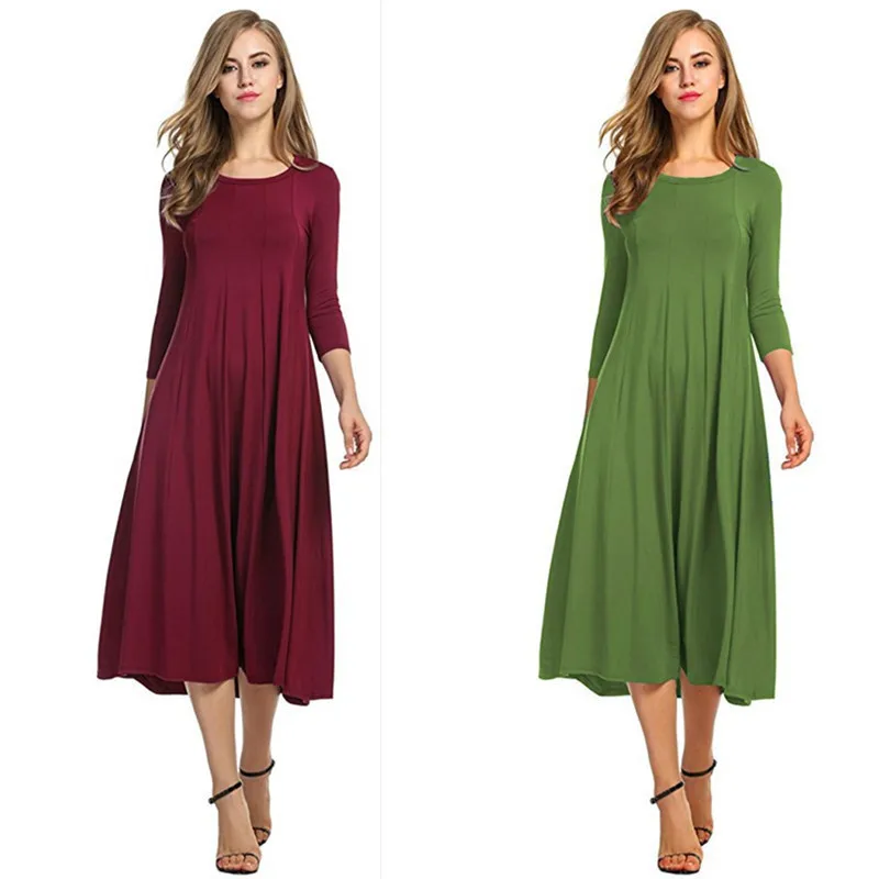 Round Neck Long Sleeve Solid Color Pregnancy Dress 12 Colors Available mid-calf S/M/L/XL/2XL/3XL Premama Clothes Maternity
Round Neck Long Sleeve Solid Color Pregnancy Dress 12 Colors Available mid-calf S/M/L/XL/2XL/3XL Premama Clothes Maternity