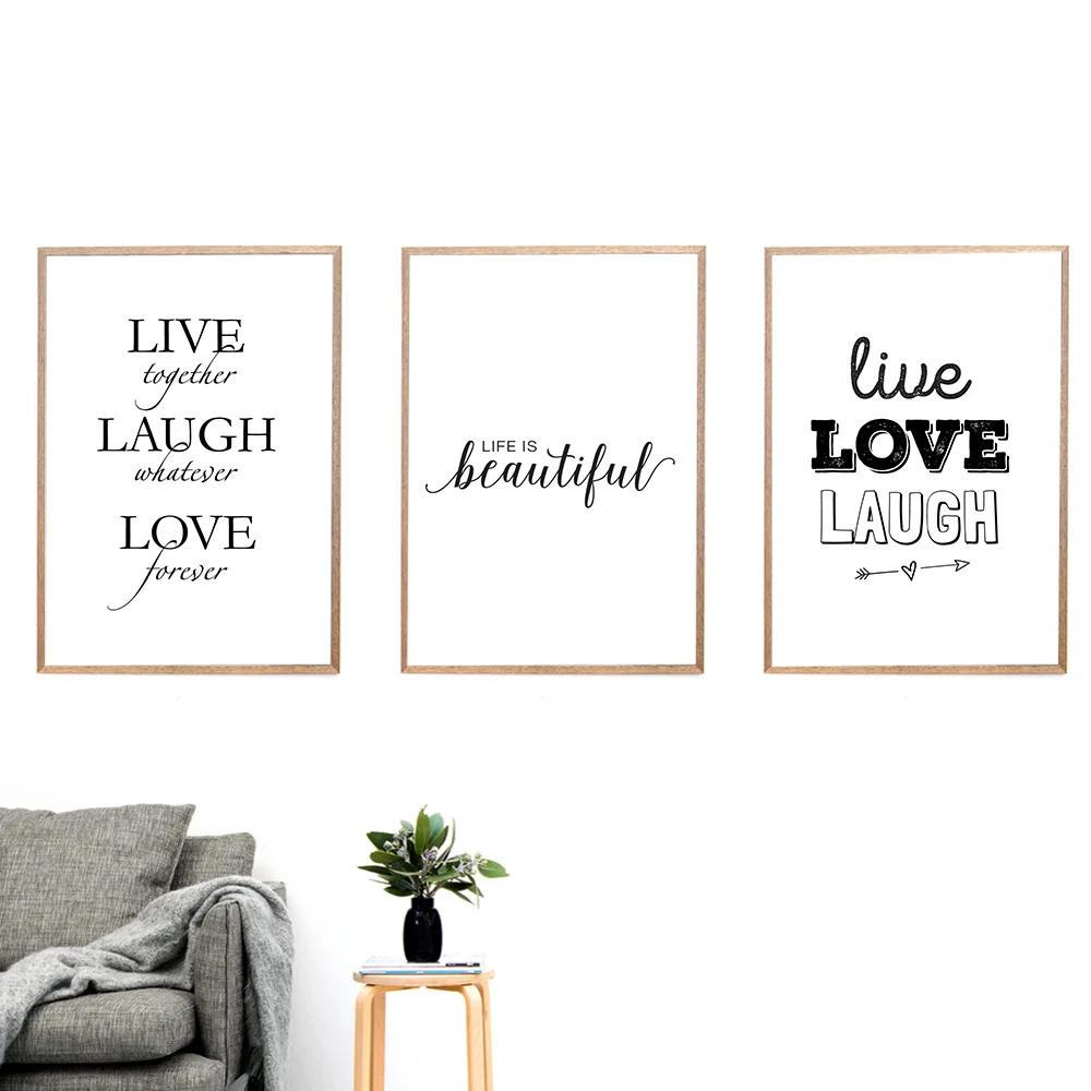 Simple laugh love live letter posters and prints HD Image waterproof material black and white for Home Decor No Framed
Simple laugh love live letter posters and prints HD Image waterproof material black and white for Home Decor No Framed