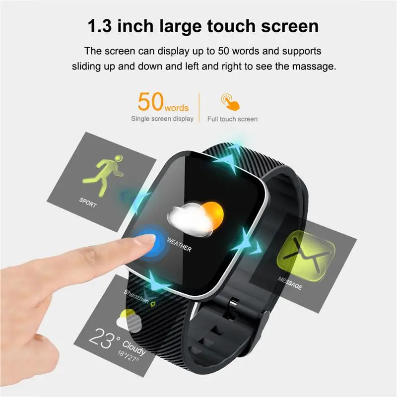 Z30 Smart Watch Bluetooth Wristband Real-Time Heart Rate Sleeping Monitor Fitness Tracker Waterproof Sports Watch Bracelet
Z30 Smart Watch Bluetooth Wristband Real-Time Heart Rate Sleeping Monitor Fitness Tracker Waterproof Sports Watch Bracelet