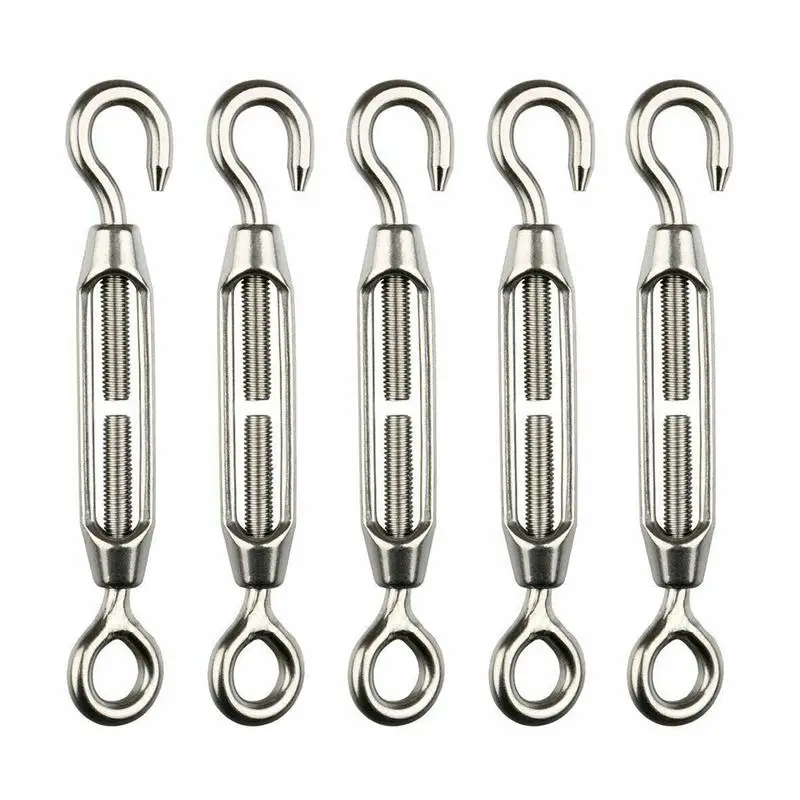 5PCS Stainless Steel 304 Adjust Chain Hooks Turnbuckle Wire Tensioner Strainer Eye Turnbuckle Wire Rope Tension
5PCS Stainless Steel 304 Adjust Chain Hooks Turnbuckle Wire Tensioner Strainer Eye Turnbuckle Wire Rope Tension