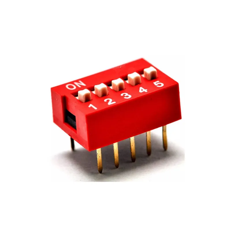 100pcs/lot 5 Position DIP Switch 2 Row 10 Pin 2.54mm Pitch 5P Slide DIP Switch Red Color
100pcs/lot 5 Position DIP Switch 2 Row 10 Pin 2.54mm Pitch 5P Slide DIP Switch Red Color