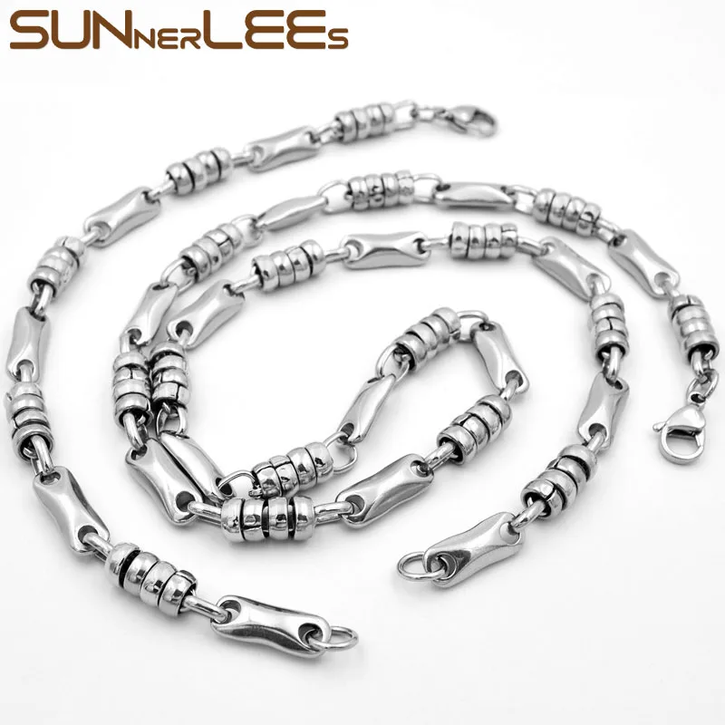 SUNNERLEES Jewelry Stainless Steel Necklace Bracelet Set 7mm Geometric Link Chain Silver Color Gold Plated Men Women SC113 S
SUNNERLEES Jewelry Stainless Steel Necklace Bracelet Set 7mm Geometric Link Chain Silver Color Gold Plated Men Women SC113 S