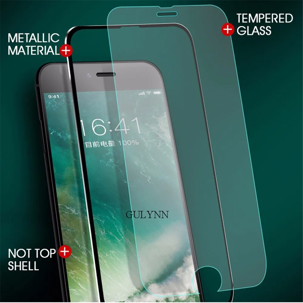 GULYNN 6D из алюминия и закаленного стекла для iPhone 6 6S 7 8 plus защитная пленка на весь
