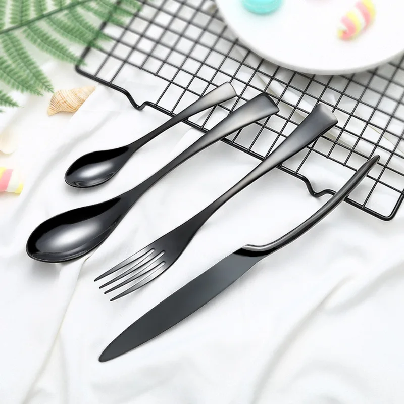 Wholesale 4pcs/set Black Cutlery Set Box Packaging Stainless Steel Western Knife Cutlery Kitchen Dinnerware Tableware Set
Wholesale 4pcs/set Black Cutlery Set Box Packaging Stainless Steel Western Knife Cutlery Kitchen Dinnerware Tableware Set