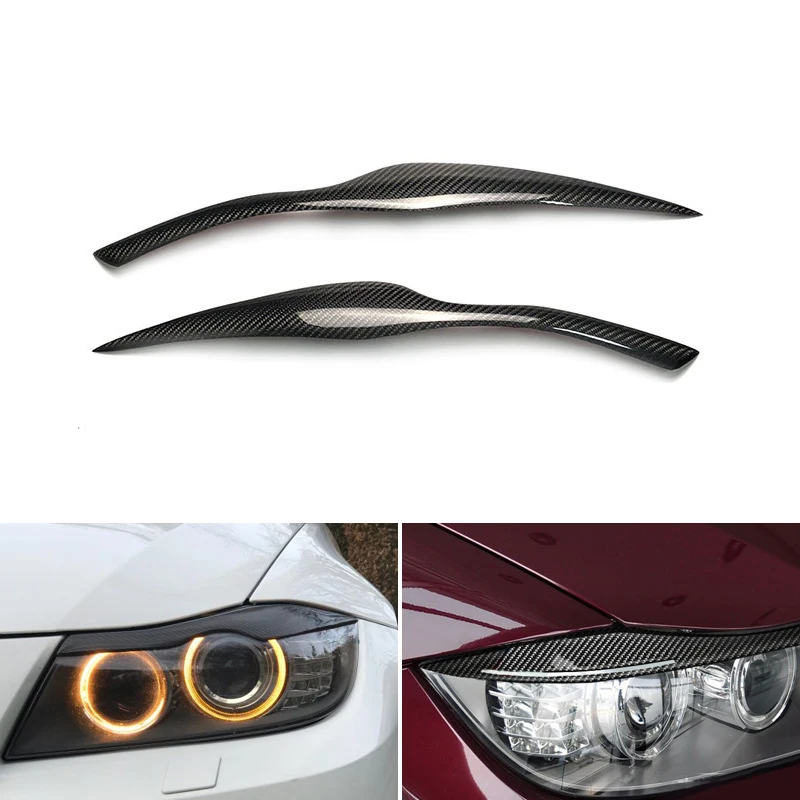 2 шт. настоящие передние фары из углеродного волокна для BMW 3 серии E90 2005 2009 2010 2011