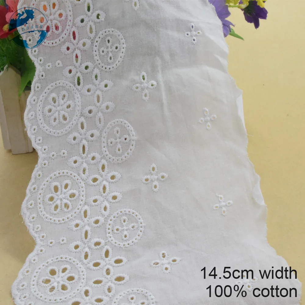 

10yards 10.5cm width 100% Cotton embroid lace sewing ribbon guipure trim wedding lace DIY Garment Accessories african lace#3873