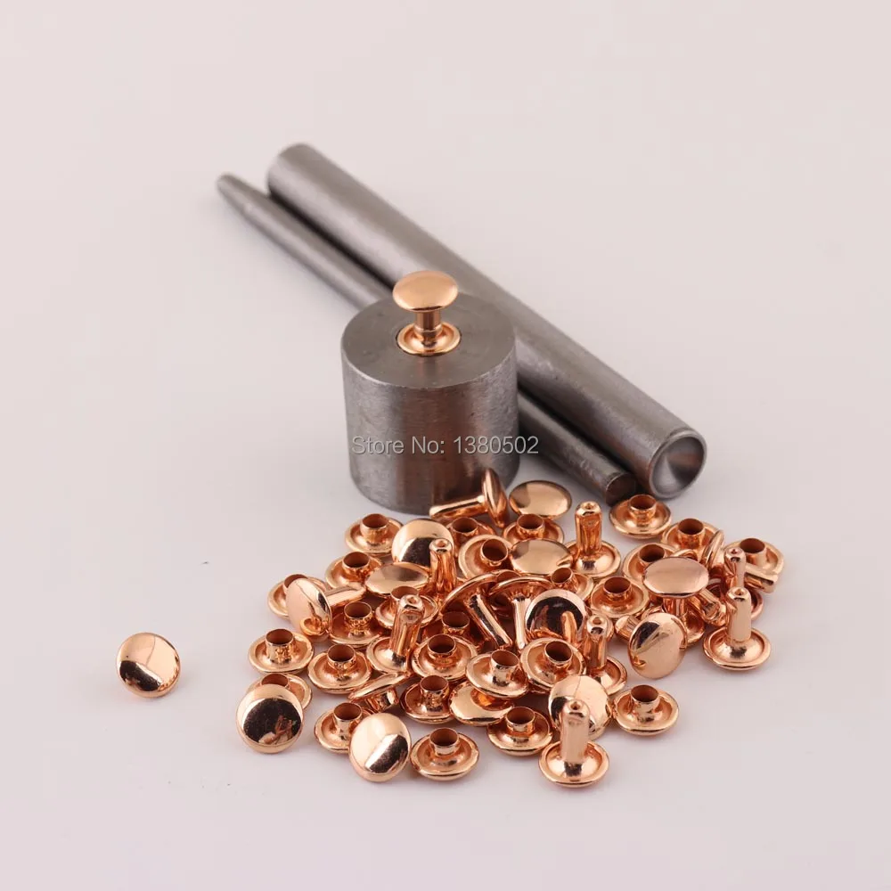 100sets/lot 8*10mm rose gold color metal Double Cap Rapid Rivets with 3pcs tool garment belt bag accessories
100sets/lot 8*10mm rose gold color metal Double Cap Rapid Rivets with 3pcs tool garment belt bag accessories