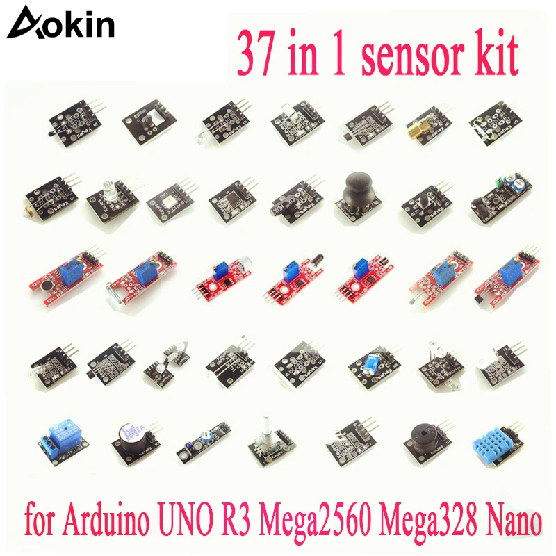 37pcs/lot Sensor Module Board Set Kit For Arduino Diy Kit Raspberry Pi 3/2 Model B 37 Kinds Of Hit Laser Temperature Sensor
37pcs/lot Sensor Module Board Set Kit For Arduino Diy Kit Raspberry Pi 3/2 Model B 37 Kinds Of Hit Laser Temperature Sensor