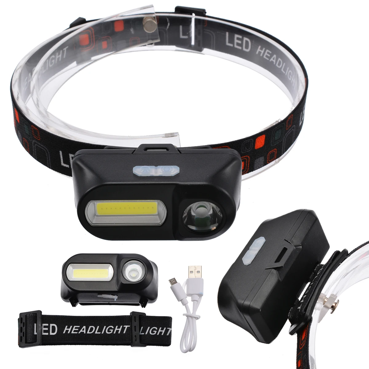 Portable Lighting Mini XPE + COB LED Headlamp USB Rechargeable Camping Fishing Headlight for Outdoor
Portable Lighting Mini XPE + COB LED Headlamp USB Rechargeable Camping Fishing Headlight for Outdoor