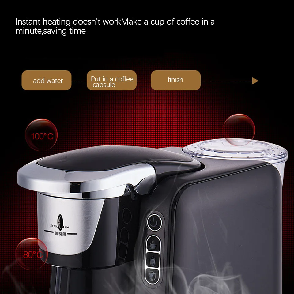 1.3L Fully automatic Americano Drip Capsule Coffee Maker Machine Electric Black Make Cafe Tea Multifunctional Coffee Machine
1.3L Fully automatic Americano Drip Capsule Coffee Maker Machine Electric Black Make Cafe Tea Multifunctional Coffee Machine