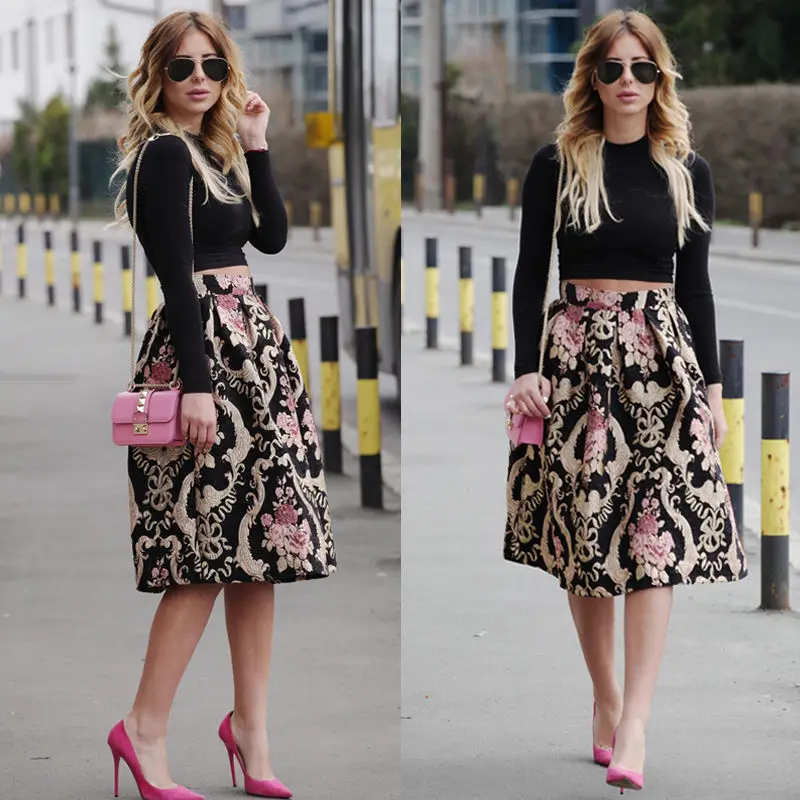 2018 Summer New Style Fashion Vintage Women Casual Stretch High Waist Skater Flared Pleated Swing Long Skirt
2018 Summer New Style Fashion Vintage Women Casual Stretch High Waist Skater Flared Pleated Swing Long Skirt