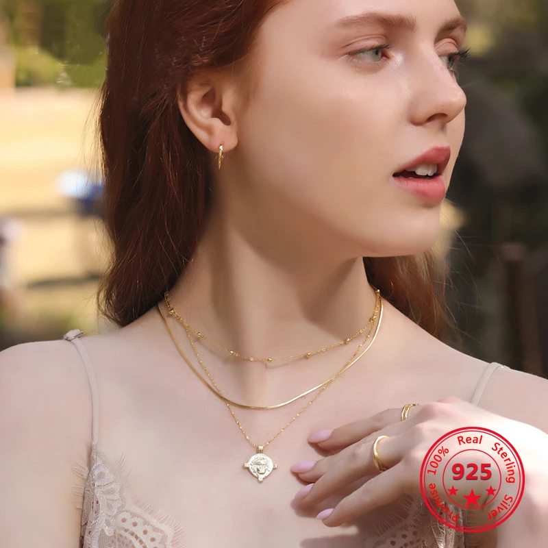 Pure 925 Silver European American New Design Creative Concise Round Pendant Necklace Fine Jewelry
Pure 925 Silver European American New Design Creative Concise Round Pendant Necklace Fine Jewelry