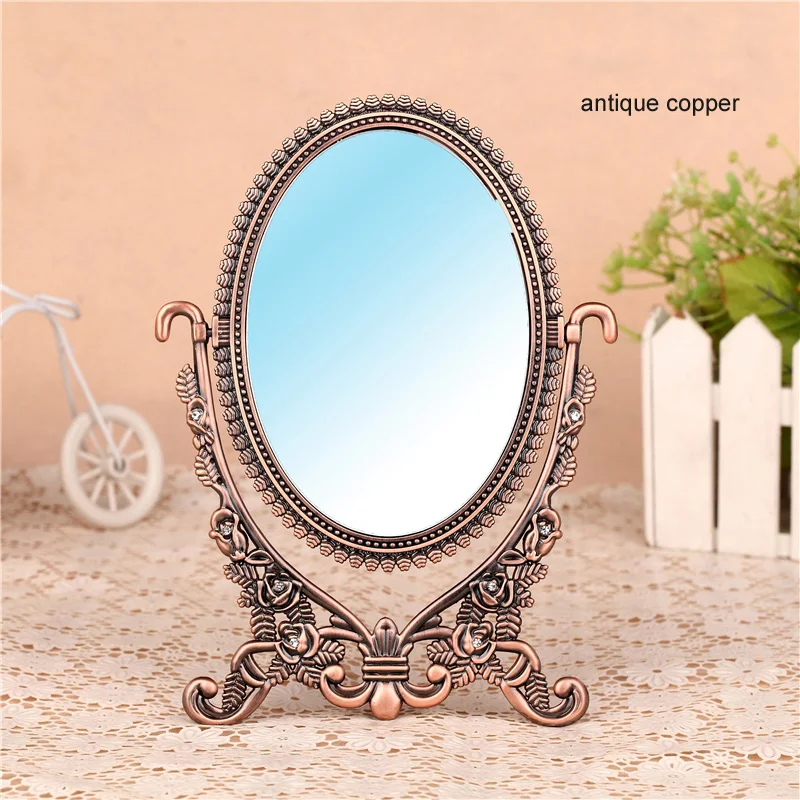 360 rotating retro double face foldable alloy metal table makeup dresser desktop cosmetic mirror embossed antique tin frame 338A
360 rotating retro double face foldable alloy metal table makeup dresser desktop cosmetic mirror embossed antique tin frame 338A