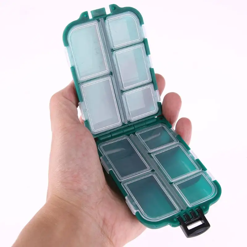 10 Fishing Lure Compartments Storage Case Box Plastic Fish Spoon Hook Bait Tackle Pesca Isca Fishhook | Спорт и развлечения