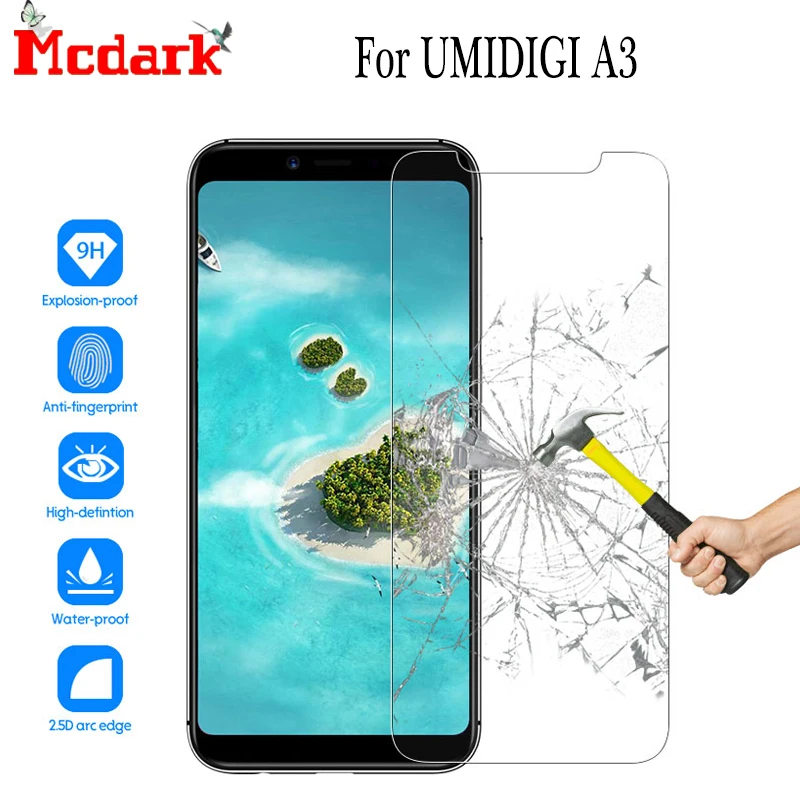 Mcdark 2.5D 9H закаленное стекло для UMIDIGI A3 защита экрана 5 дюймов телефона защитная