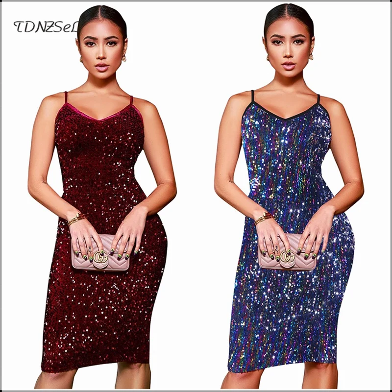 Women Sexy Sequined Spaghetti Strap Sheath Dress Glitter Sleeveless Knee Length Bodycon Dress Backless Elegant Evening Party New
Women Sexy Sequined Spaghetti Strap Sheath Dress Glitter Sleeveless Knee Length Bodycon Dress Backless Elegant Evening Party New