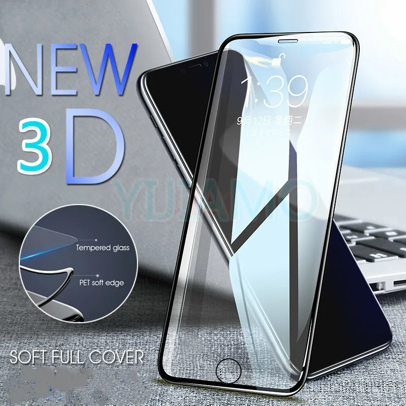 Закаленное 3d стекло с полным покрытием для iPhone X 6 6S 7 8 Plus Защита экрана 6s защитная