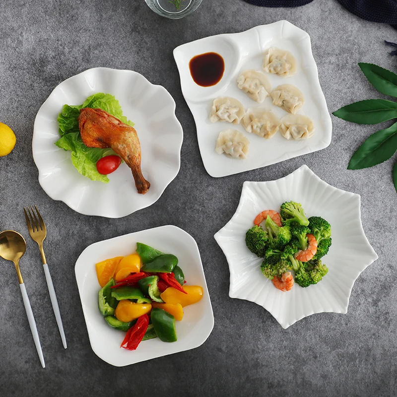 Creative White Ceramic Dishes Vegetable Microwave Oven Steak Flat Dishes Fashion Shallow Cake Pasta Dish Tableware Dinner Plates
Creative White Ceramic Dishes Vegetable Microwave Oven Steak Flat Dishes Fashion Shallow Cake Pasta Dish Tableware Dinner Plates