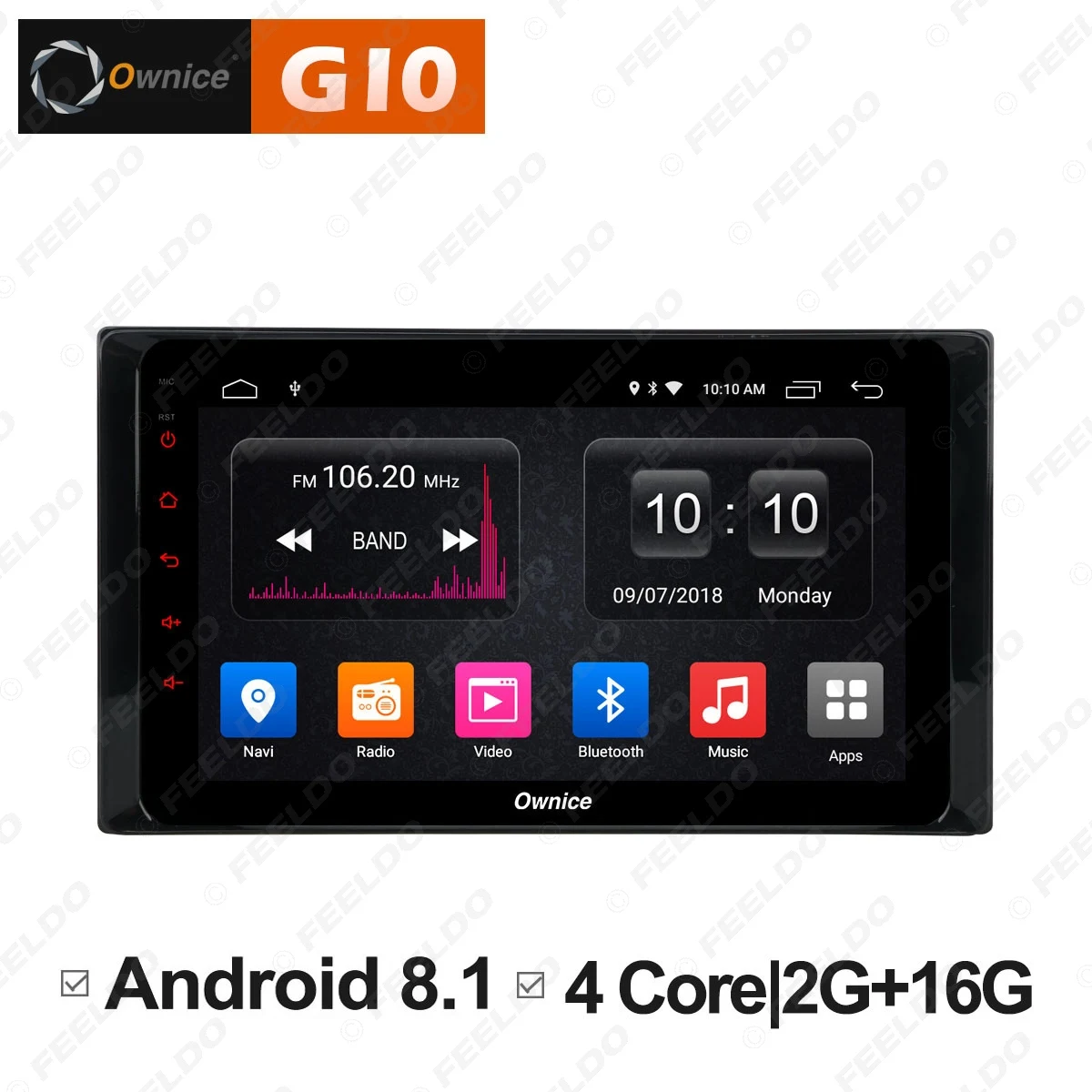 FEELDO 8 "Android 6 0 4 ядерный/DDR3 1G/16G/поддержка 4G ключ автомобильный медиаплеер с GPS/FM/AM